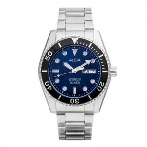 Alba AL4333X1 Automatic Day Date Silver Blue